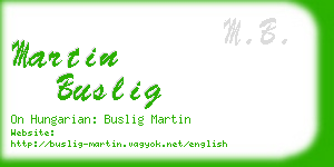 martin buslig business card